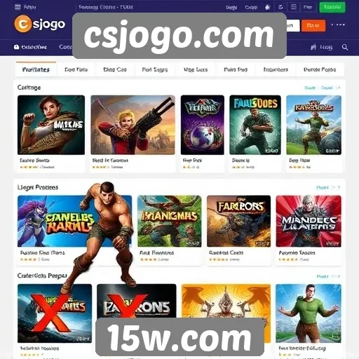 Recursos e funcionalidades do site csjogo.com